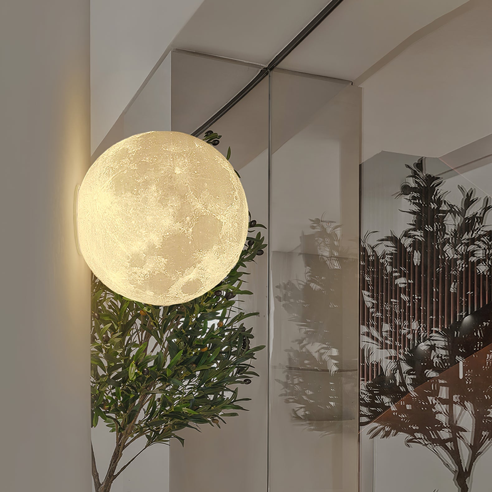 Olsolan Applique Murale 3D en Plastique Art Nordique Lune - Neutralighting