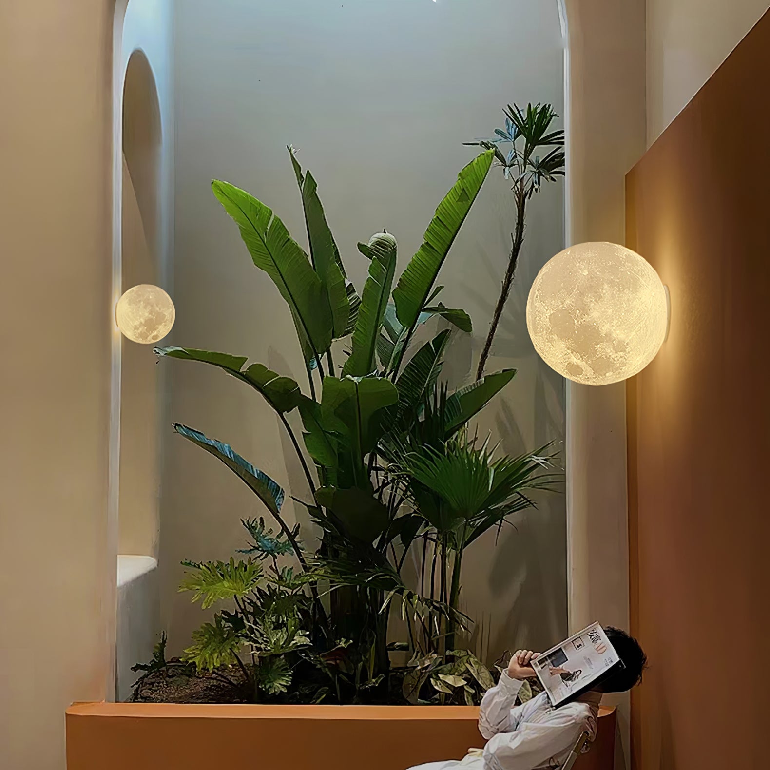 Olsolan Applique Murale 3D en Plastique Art Nordique Lune - Neutralighting