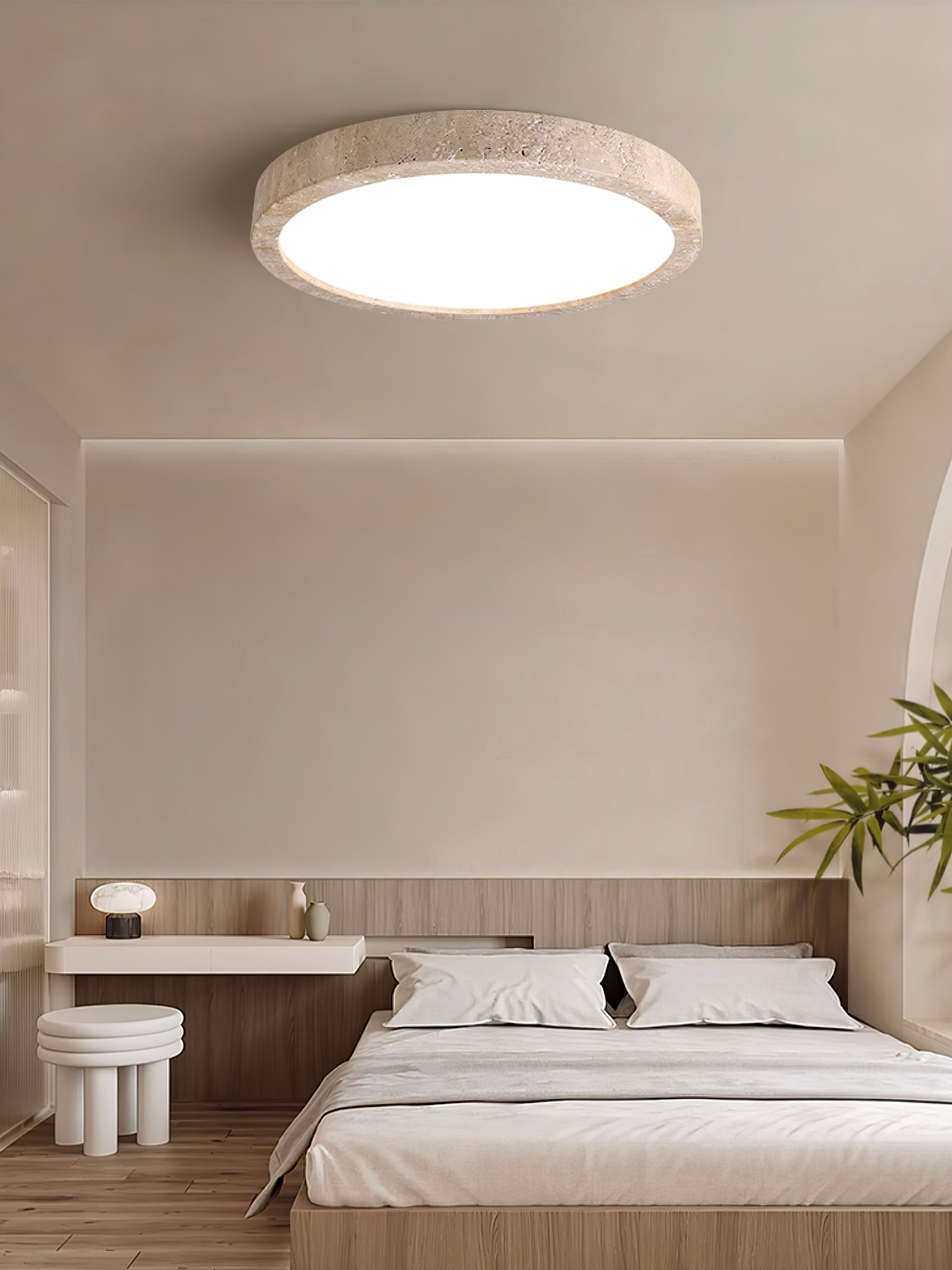Artalor Minimalist Travertine Ceiling Light - Neutralighting