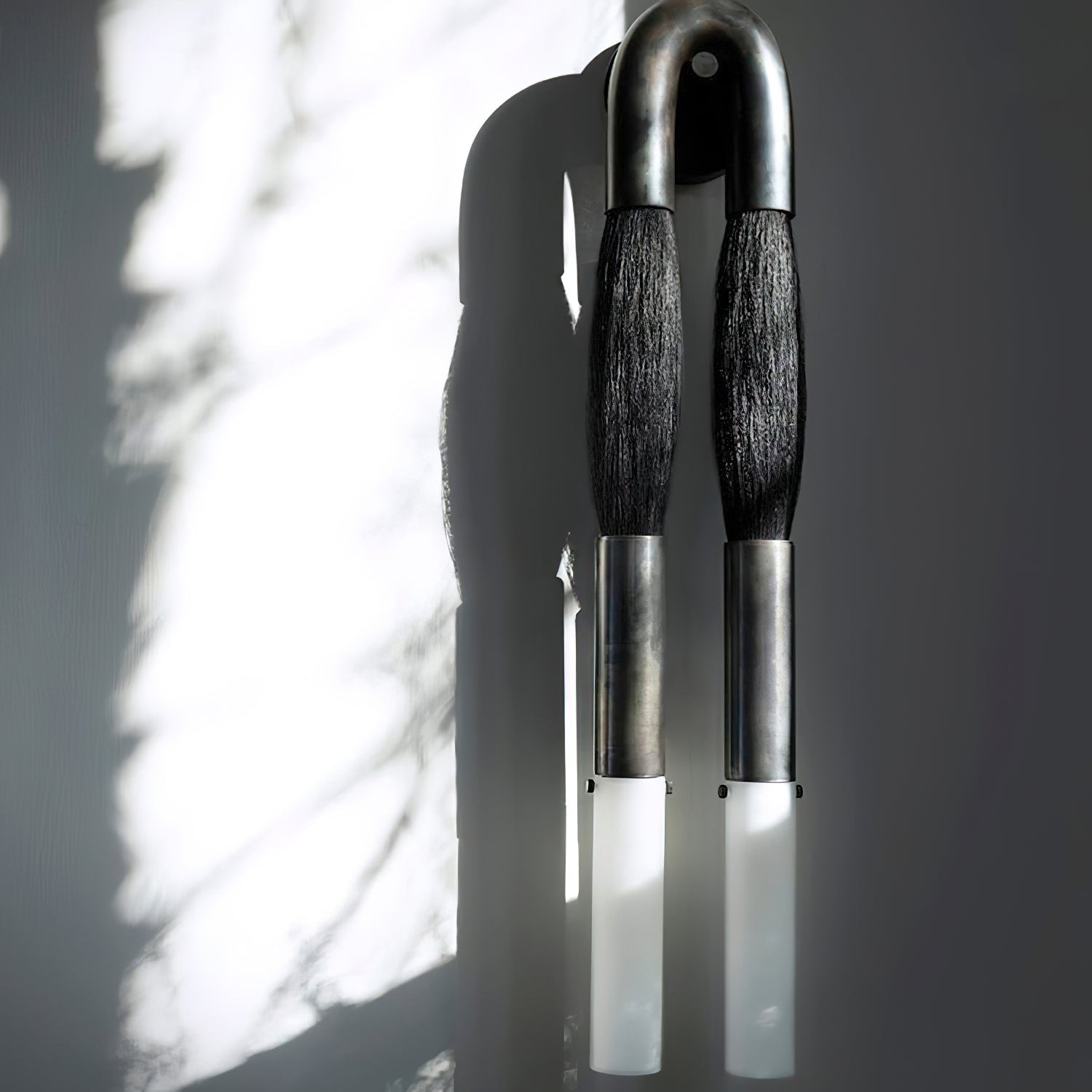 Lustra Wall Lamp Horsehair Glass Brass - Letslighting