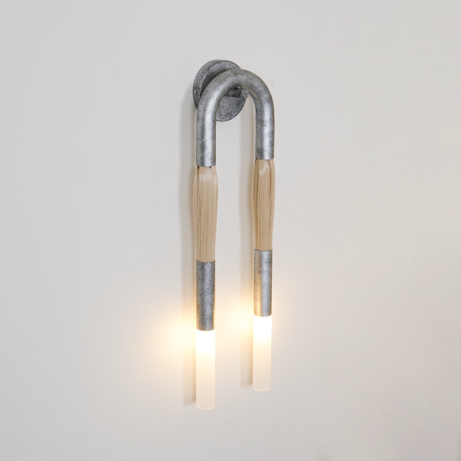 Lustra Wall Lamp Horsehair Glass Brass - Letslighting