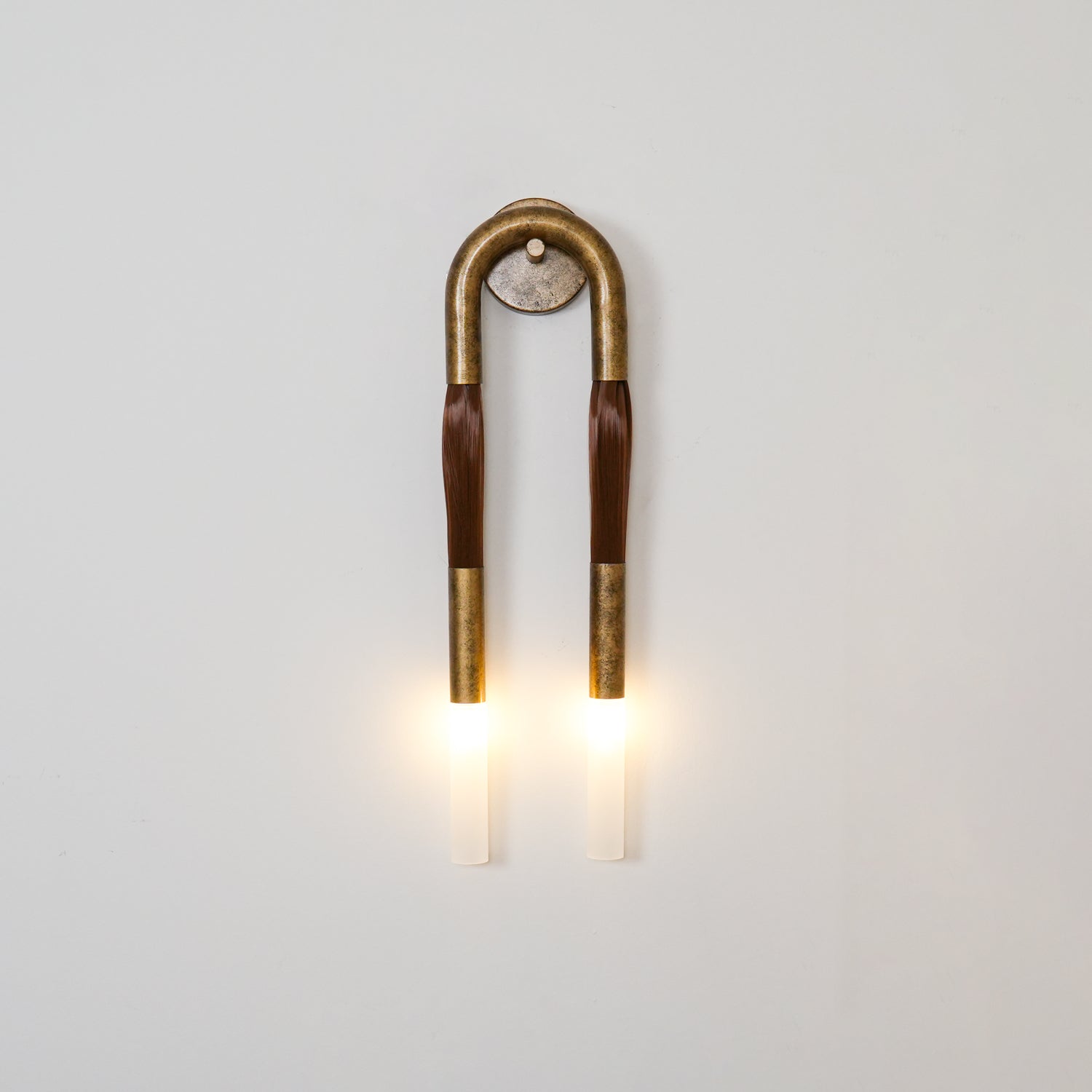 Lustra Wall Lamp Horsehair Glass Brass - Letslighting