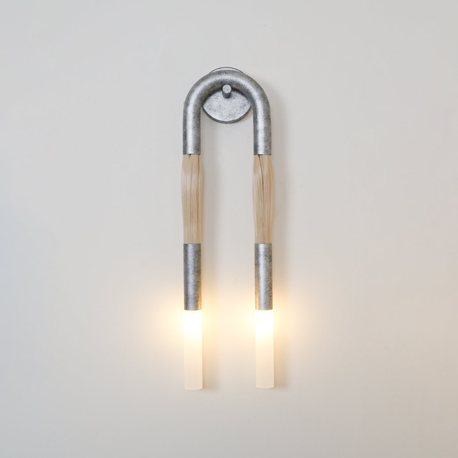 Lustra Wall Lamp Horsehair Glass Brass - Letslighting