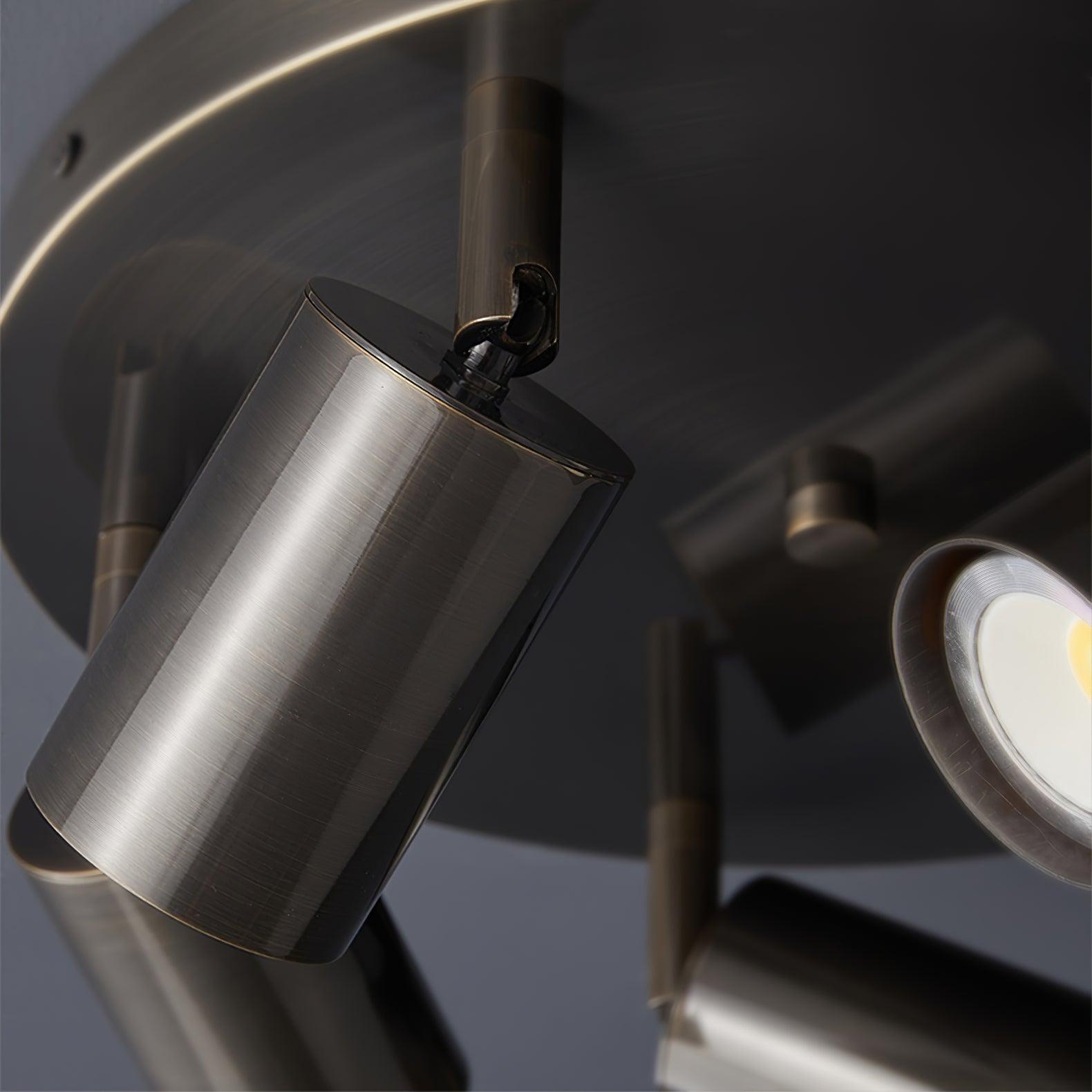 Solara Ceiling Lamp Brass Cylinder Adjustable Contemporary - Letslighting