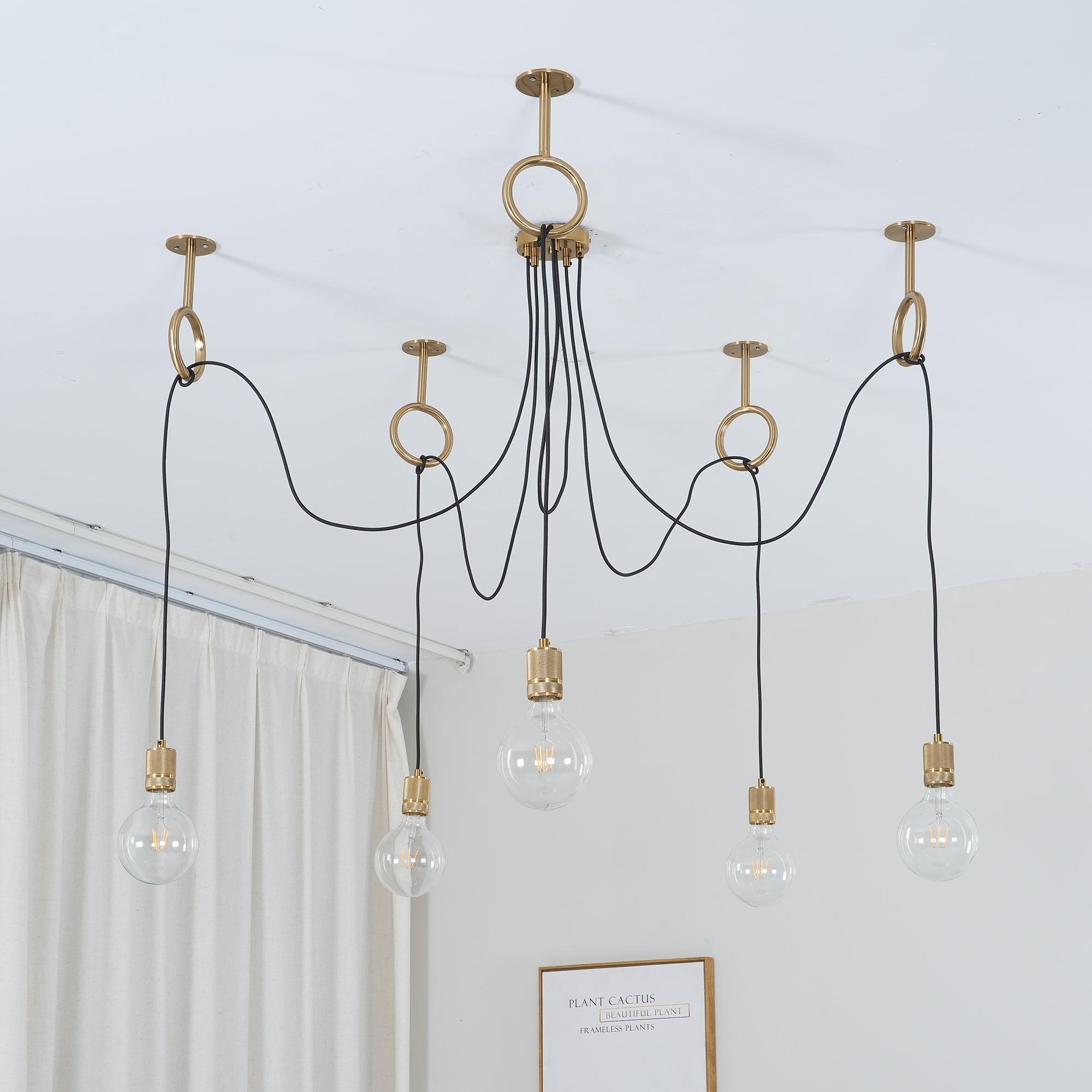 Lustra Chandelier Industrial Spider Bulb Hanging - Neutralighting