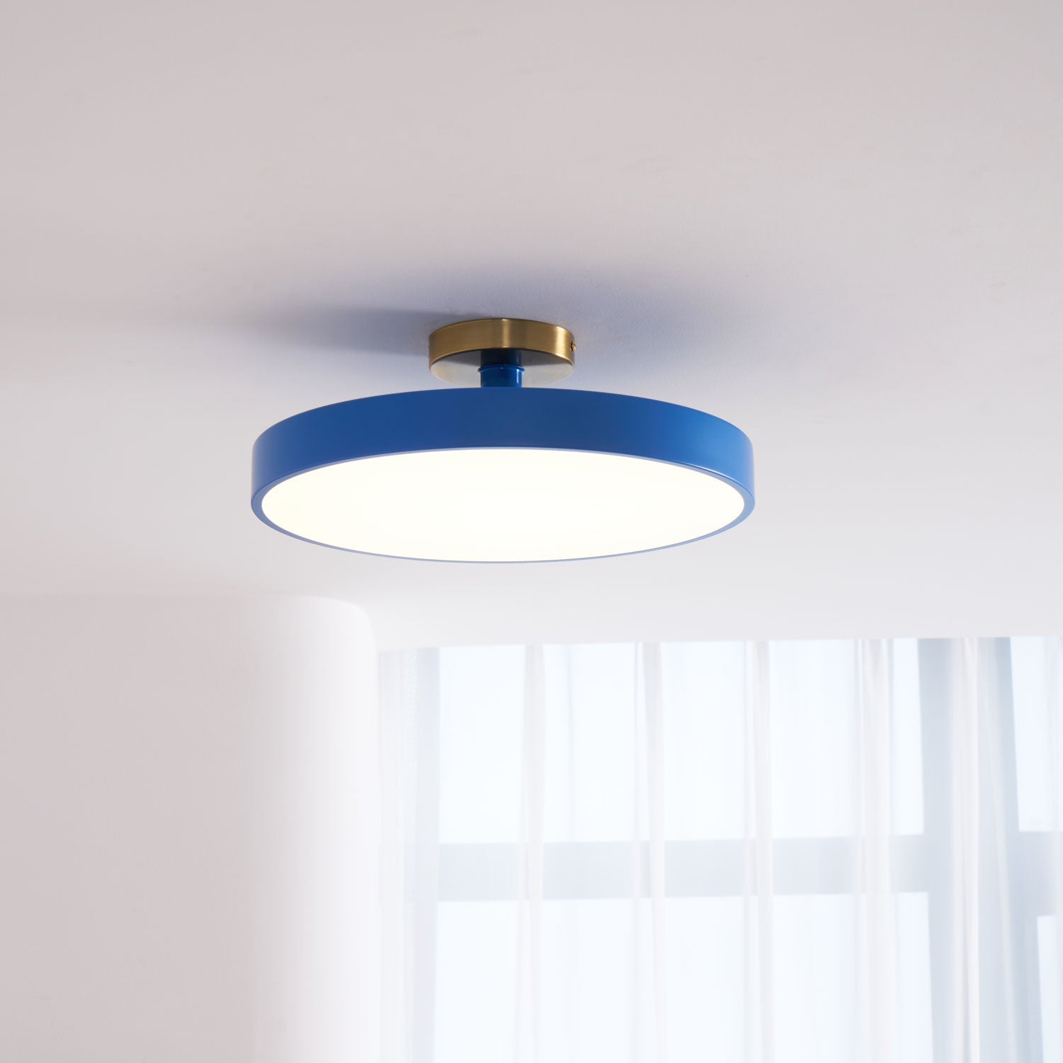 Solara Ceiling Lamp Flush Mount Black and Gold Modern - Letslighting