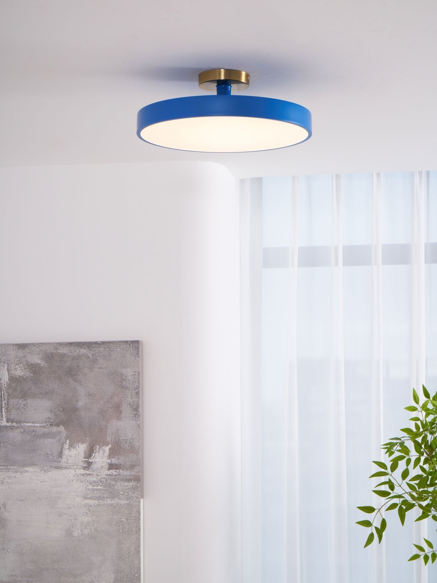 Solara Ceiling Lamp Flush Mount Black and Gold Modern - Letslighting