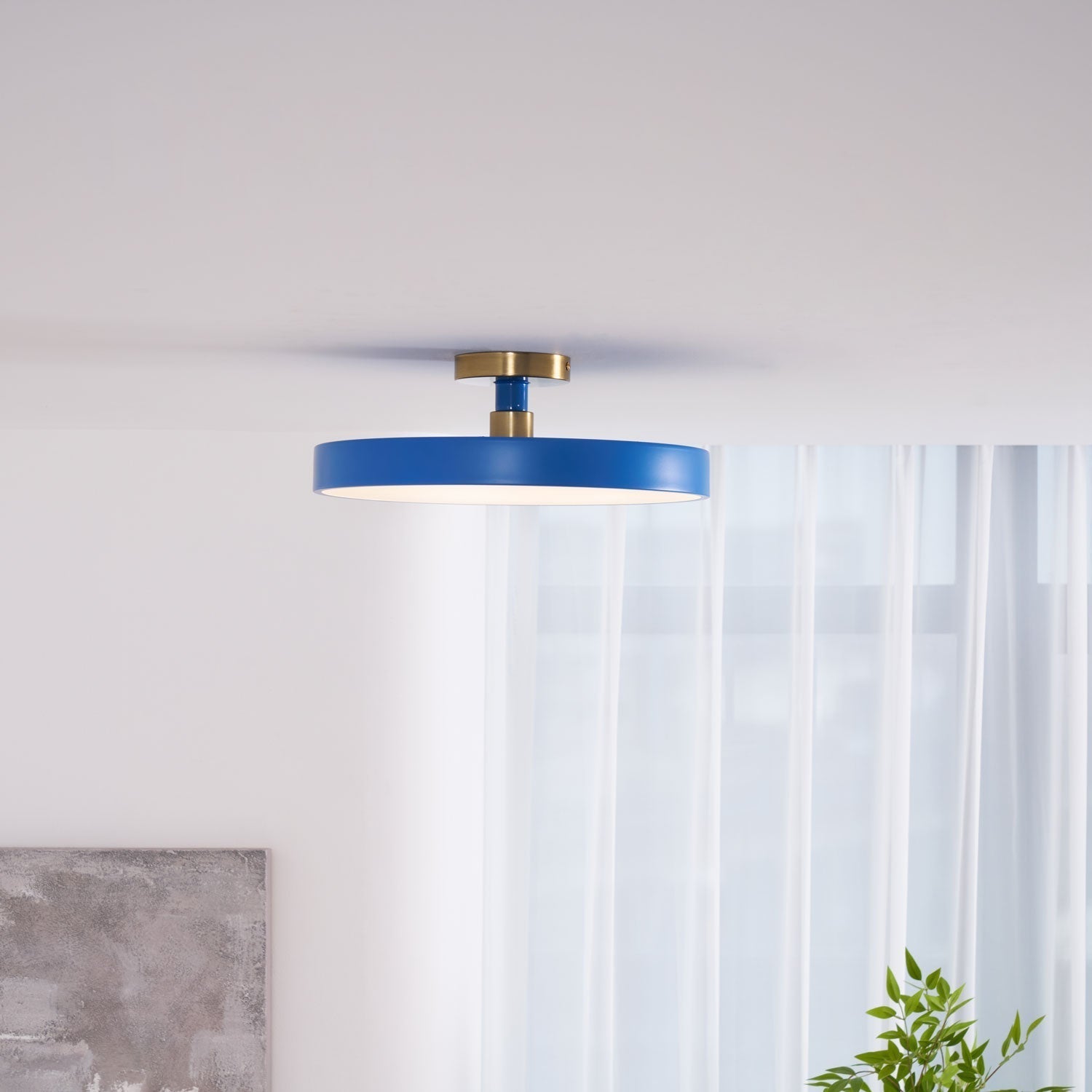 Solara Ceiling Lamp Flush Mount Black and Gold Modern - Letslighting