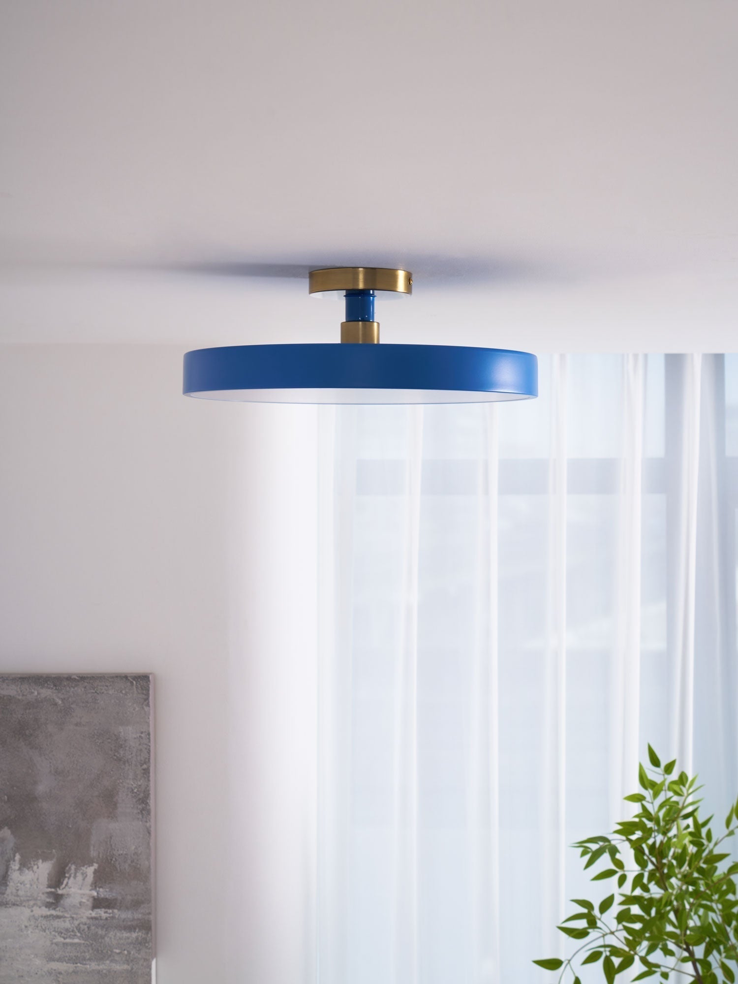 Solara Ceiling Lamp Flush Mount Black and Gold Modern - Letslighting