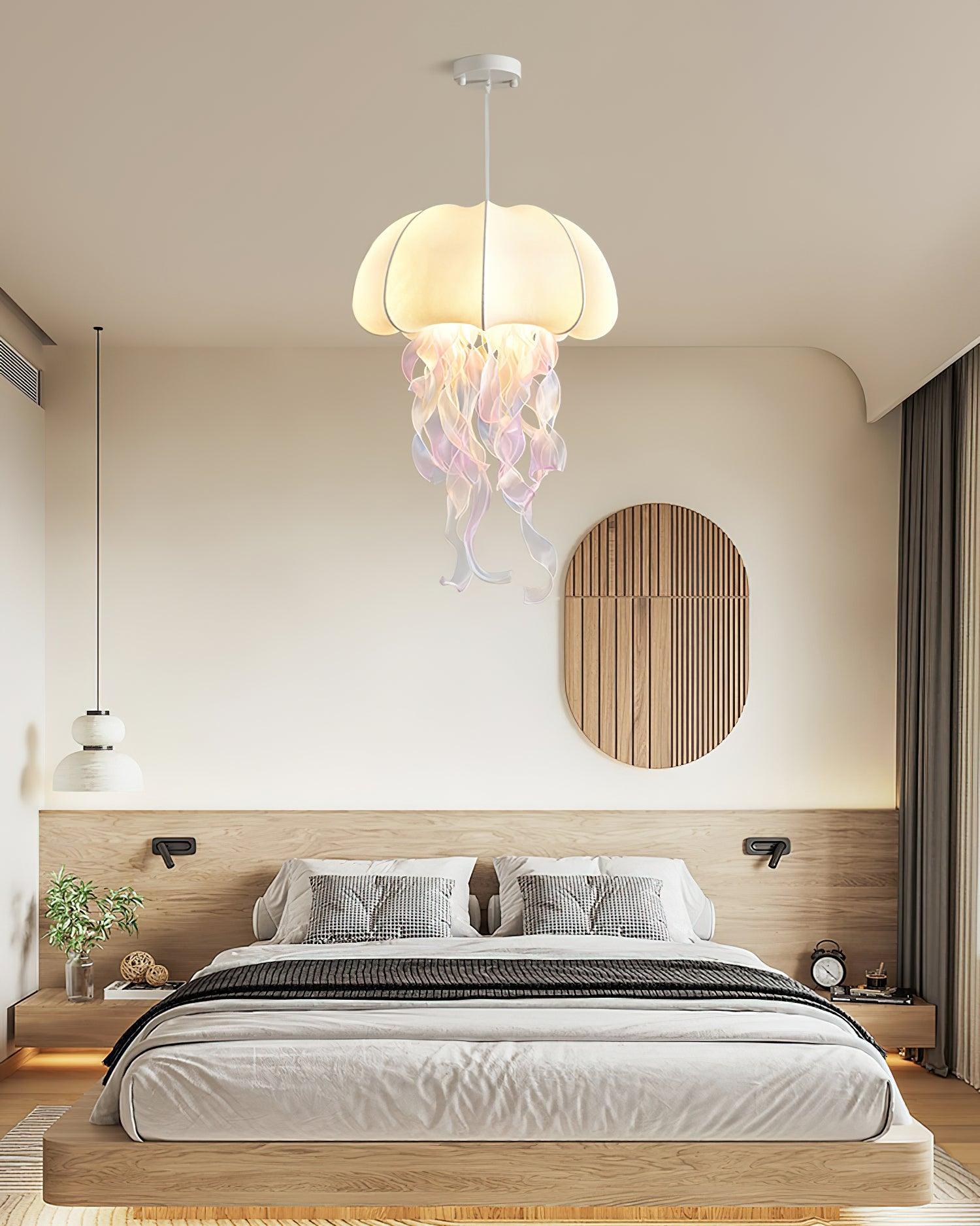 Jellyfish Pendant Light with Iridescent Ribbons - Neutralighting
