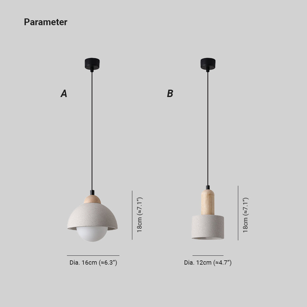 Muto Modern Pendant Light Cement White Bedroom/Kitchen Island