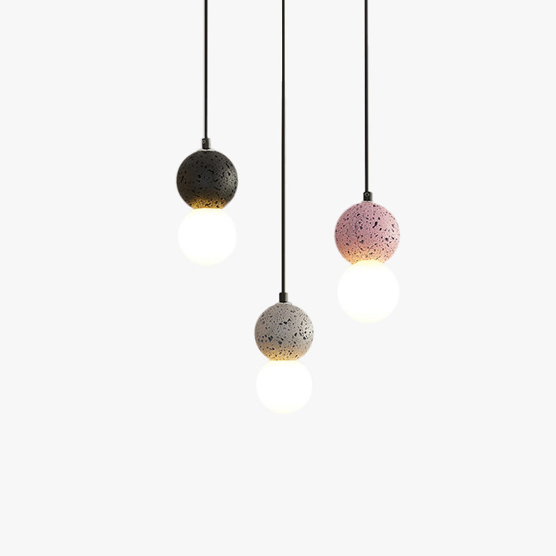 Valentina Single Globe Colorful Pendant Light, Dolomite, LED