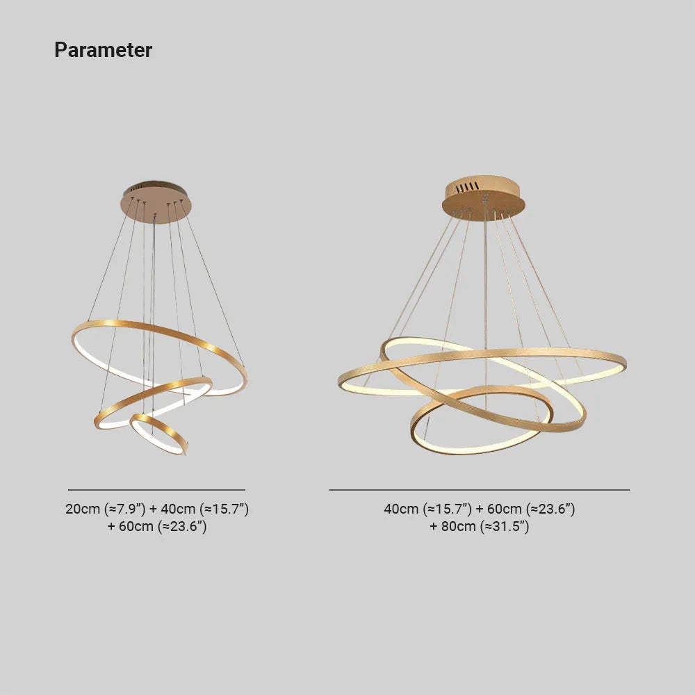 Arisha Pendant Light, Inner Ring Illuminated, White/Black/Gold