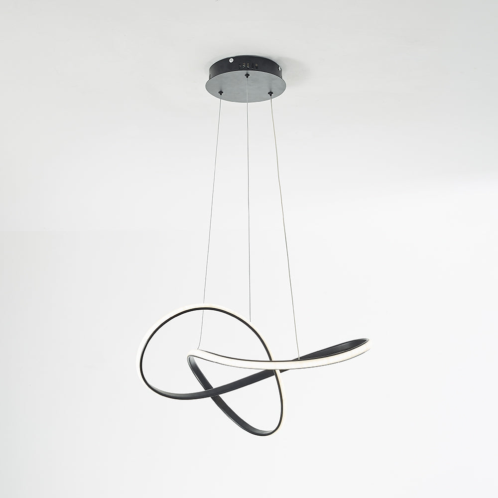 Arisha Pendant Light linear Modern, Acrylic/Metal, Black/White, Dining Room