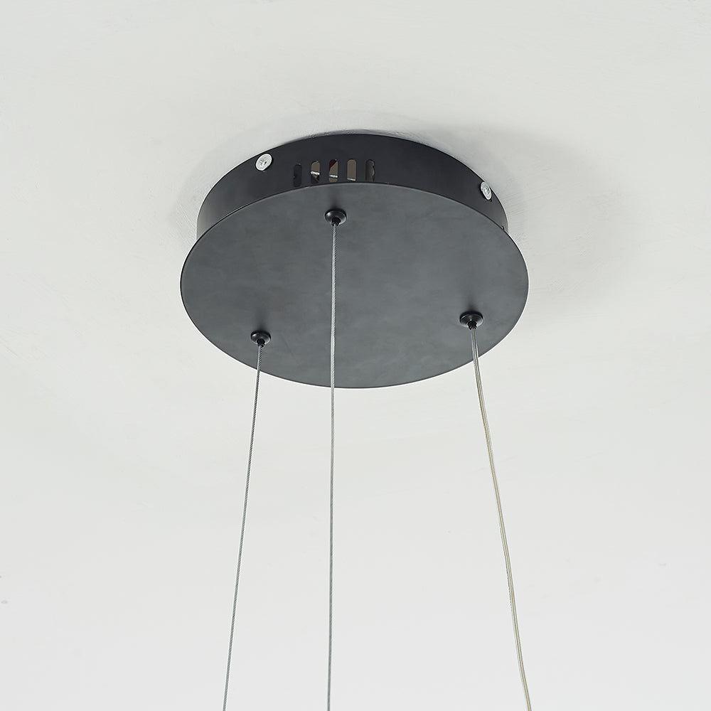 Arisha Pendant Light linear Modern, Acrylic/Metal, Black/White, Dining Room