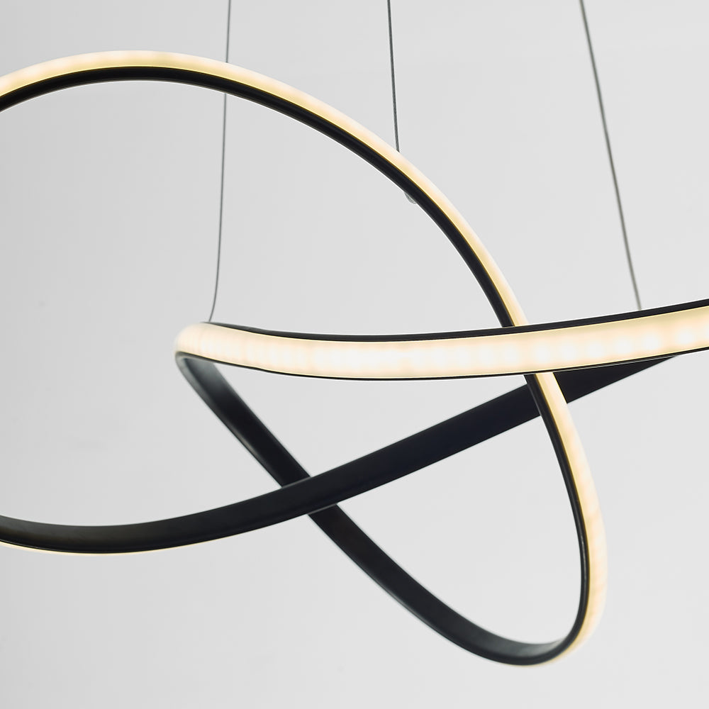 Arisha Pendant Light linear Modern, Acrylic/Metal, Black/White, Dining Room