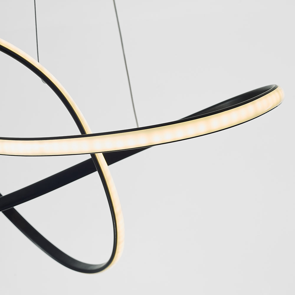 Arisha Pendant Light linear Modern, Acrylic/Metal, Black/White, Dining Room