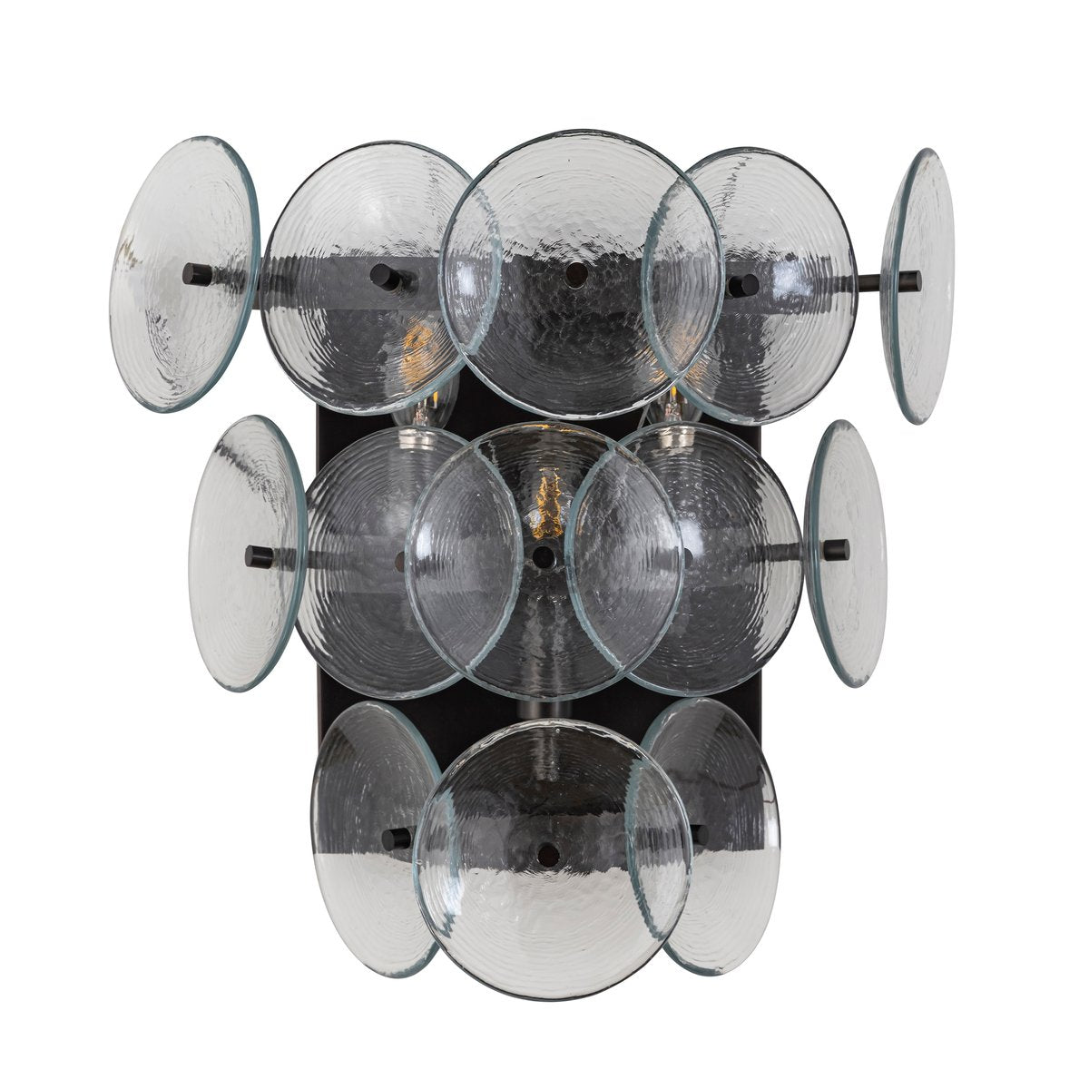 Aurora Wall Sconce Pressed Glass Disc Vintage Amber - Neutralighting
