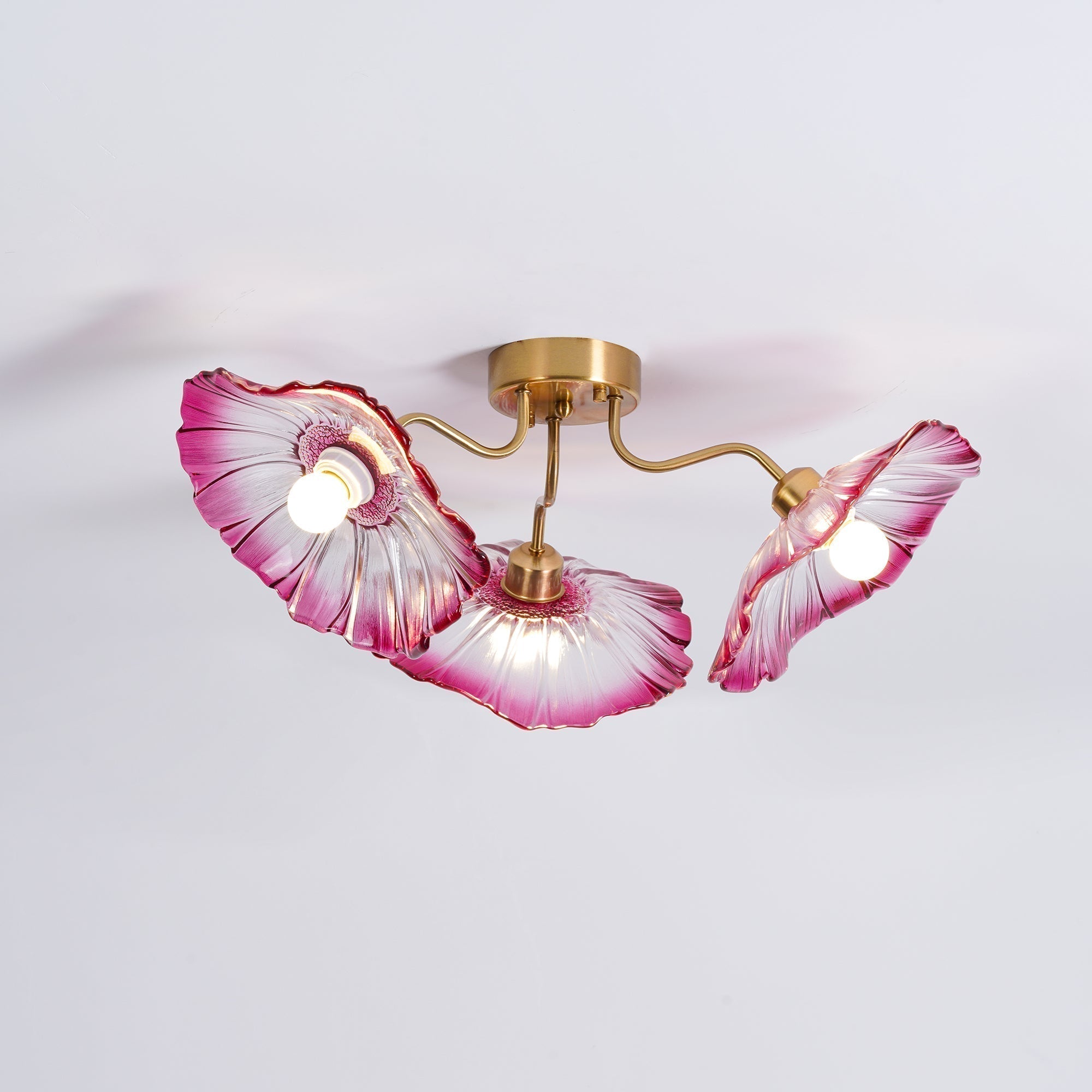Solara Plafonnier en Verre Feuille avec Laiton Élégant - Neutralighting