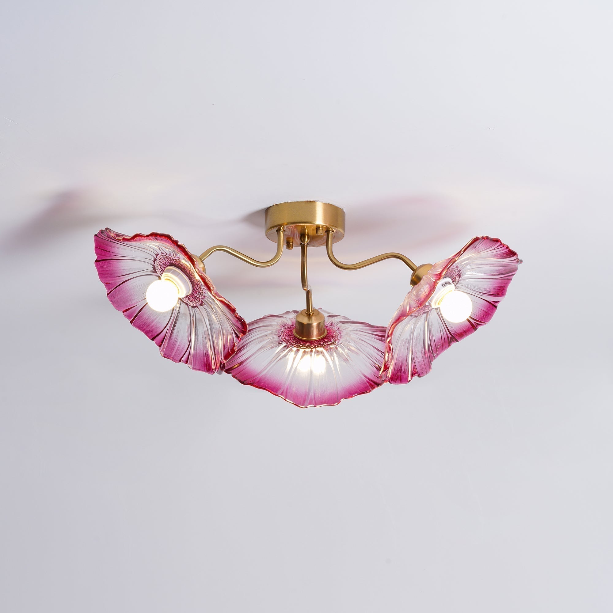 Solara Plafonnier en Verre Feuille avec Laiton Élégant - Neutralighting