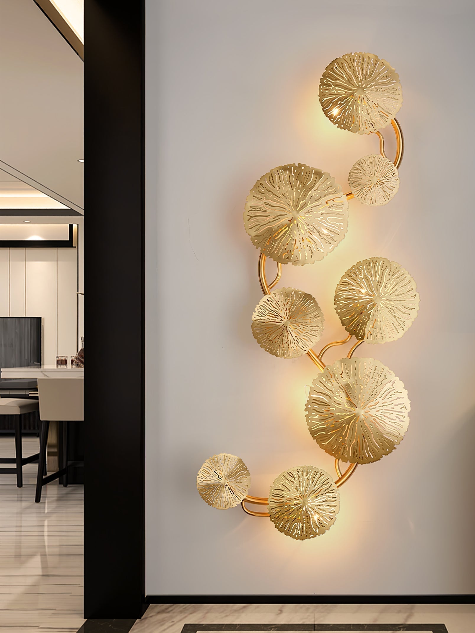 Lustra Applique Murale Feuille De Lotus En Laiton - Neutralighting
