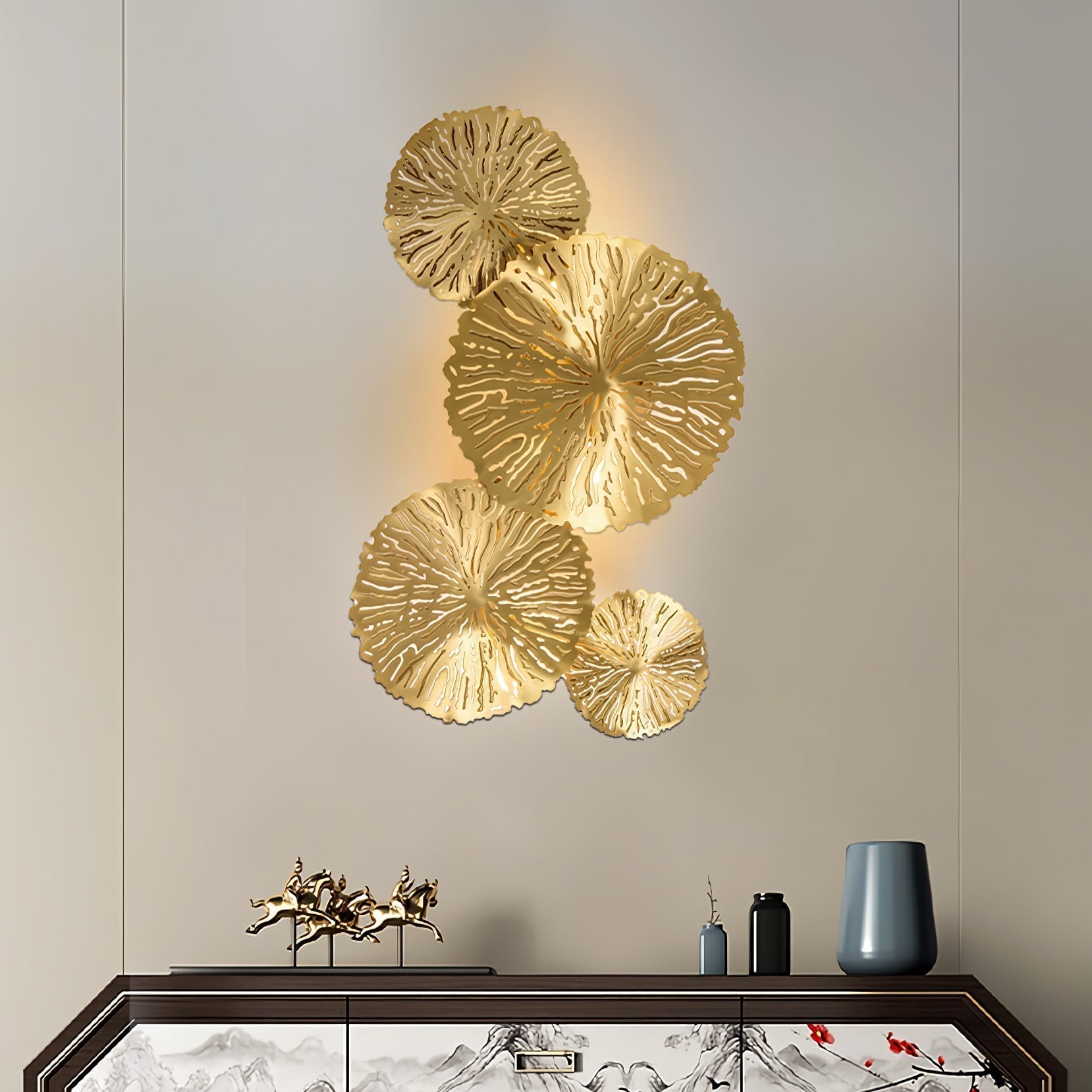 Lustra Applique Murale Feuille De Lotus En Laiton - Neutralighting