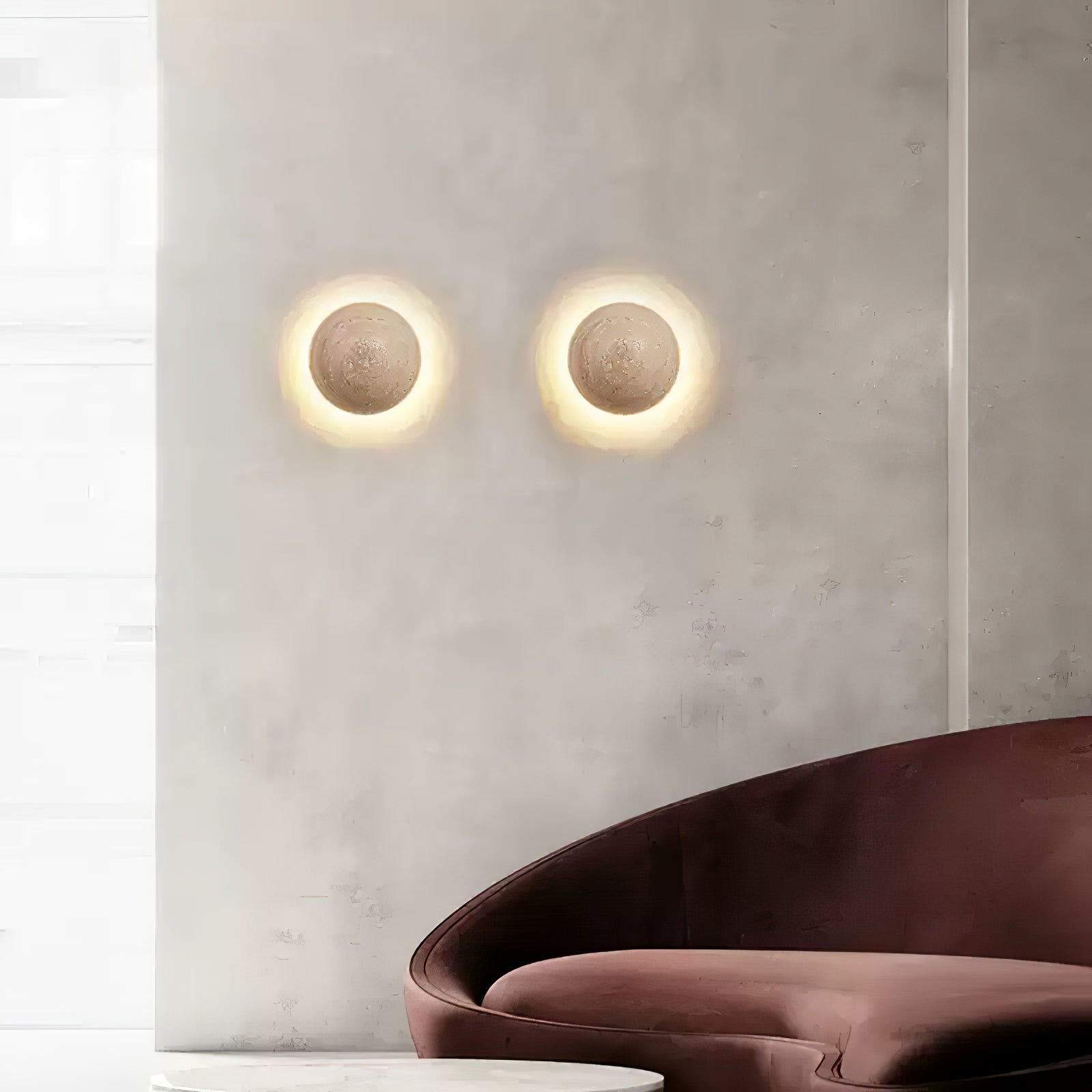Nyvarion Minimalist Travertine Wall Light - Neutralighting