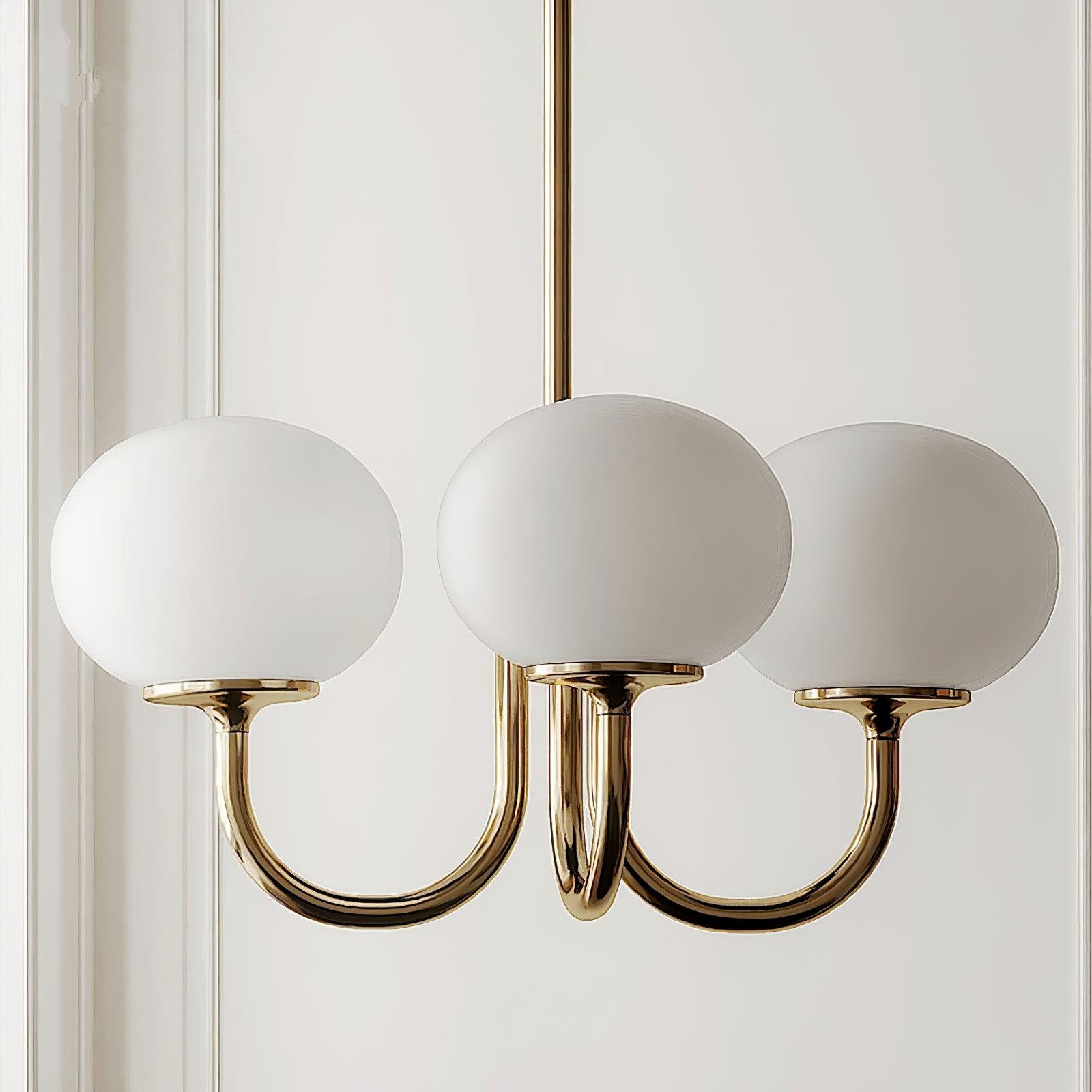 Lustra Chandelier Pink Glass Globe Gold - Letslighting