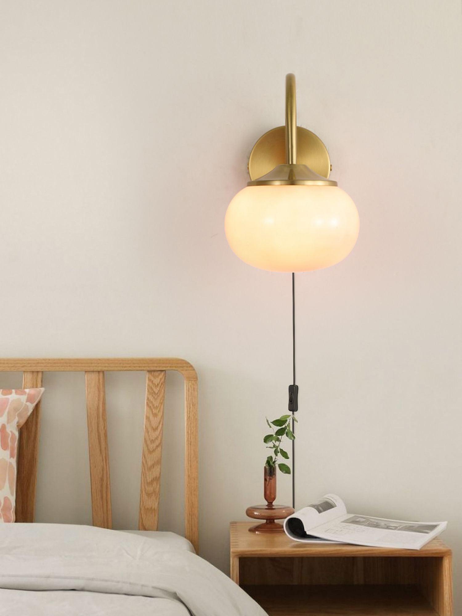 Dutiful Premium Nordic Art Plug-in Glass Sconce Wall Lamp - Neutralighting