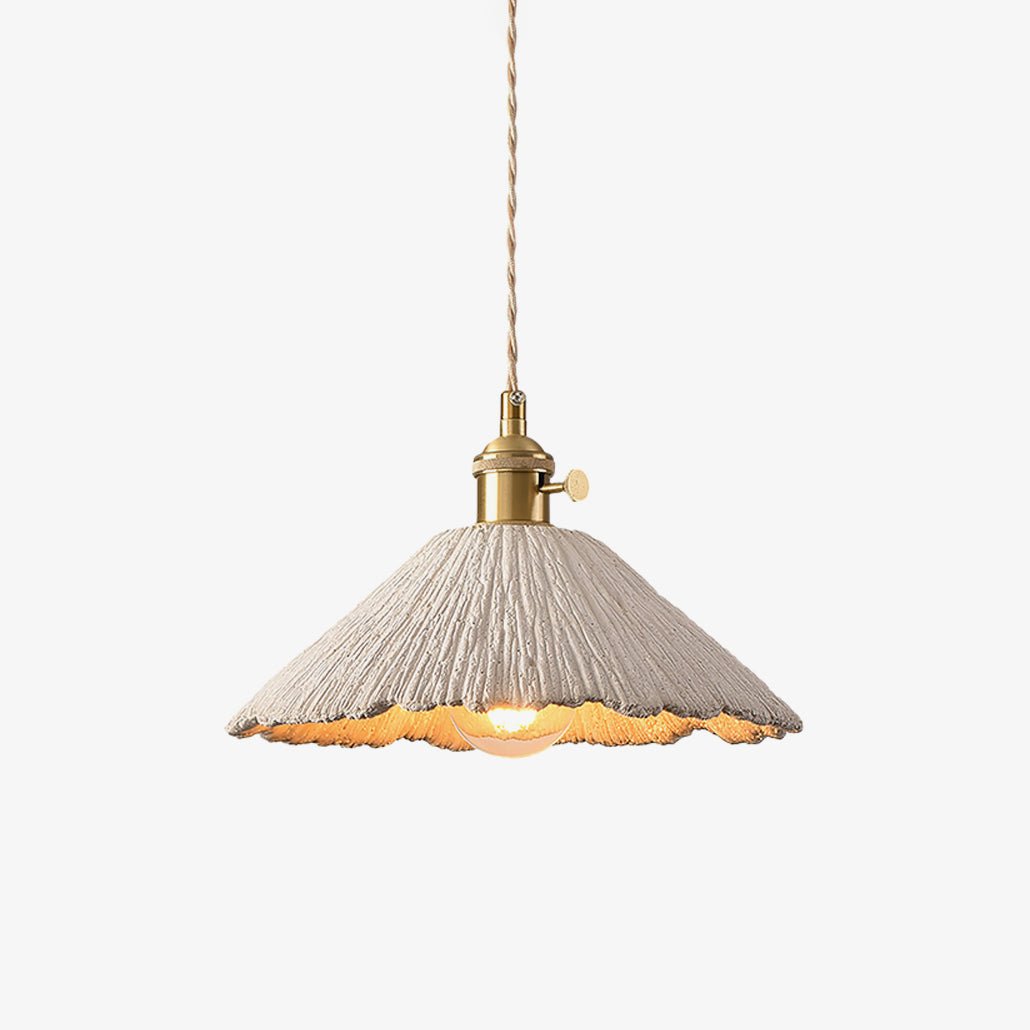 Microcement Pendant Lamp Adjustable Fabric Shade - Letslighting