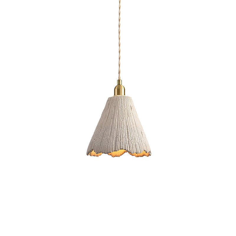 Microcement Pendant Lamp Adjustable Fabric Shade - Letslighting