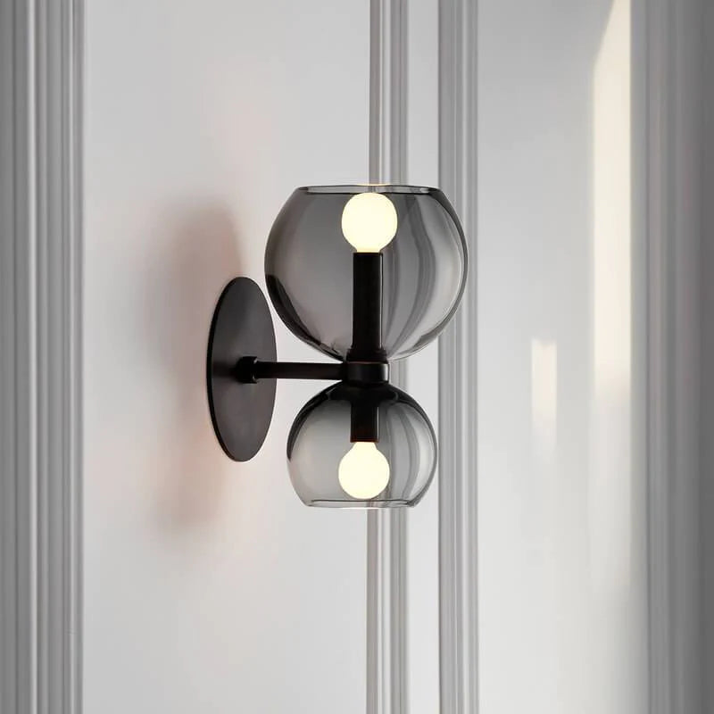 Valentina Modern Hourglass LED Wall Lamp Metal/Glass White Living Room