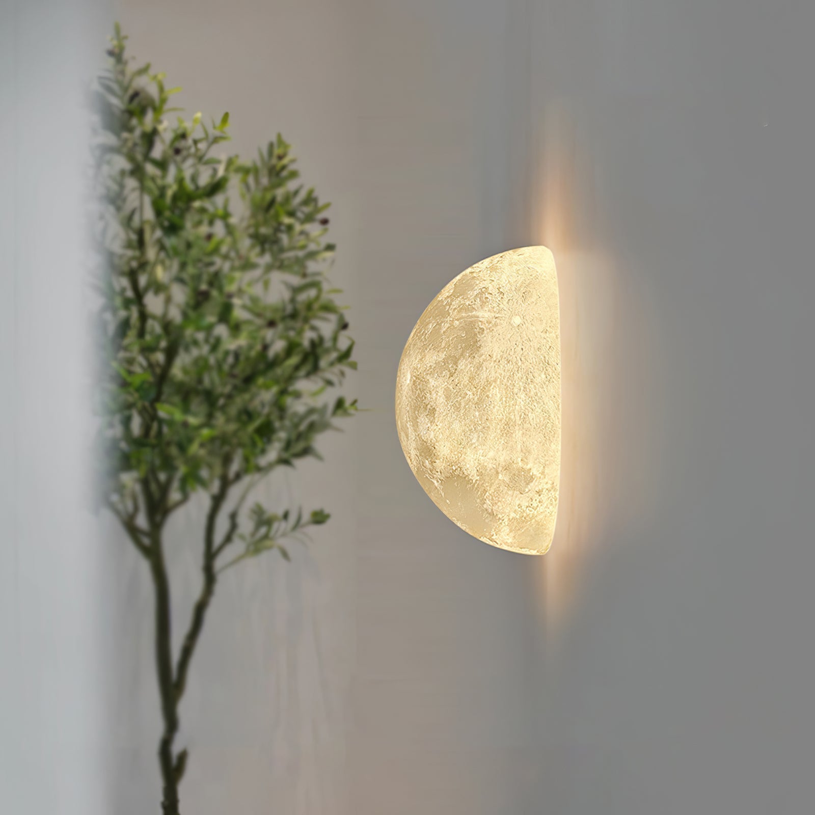 Olsolan Applique Murale 3D en Plastique Art Nordique Lune - Neutralighting