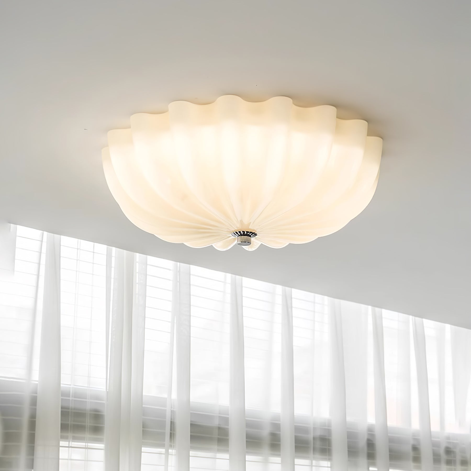 Aurora Ceiling Lamp Murano Blown Glass Shell Inspired - Letslighting