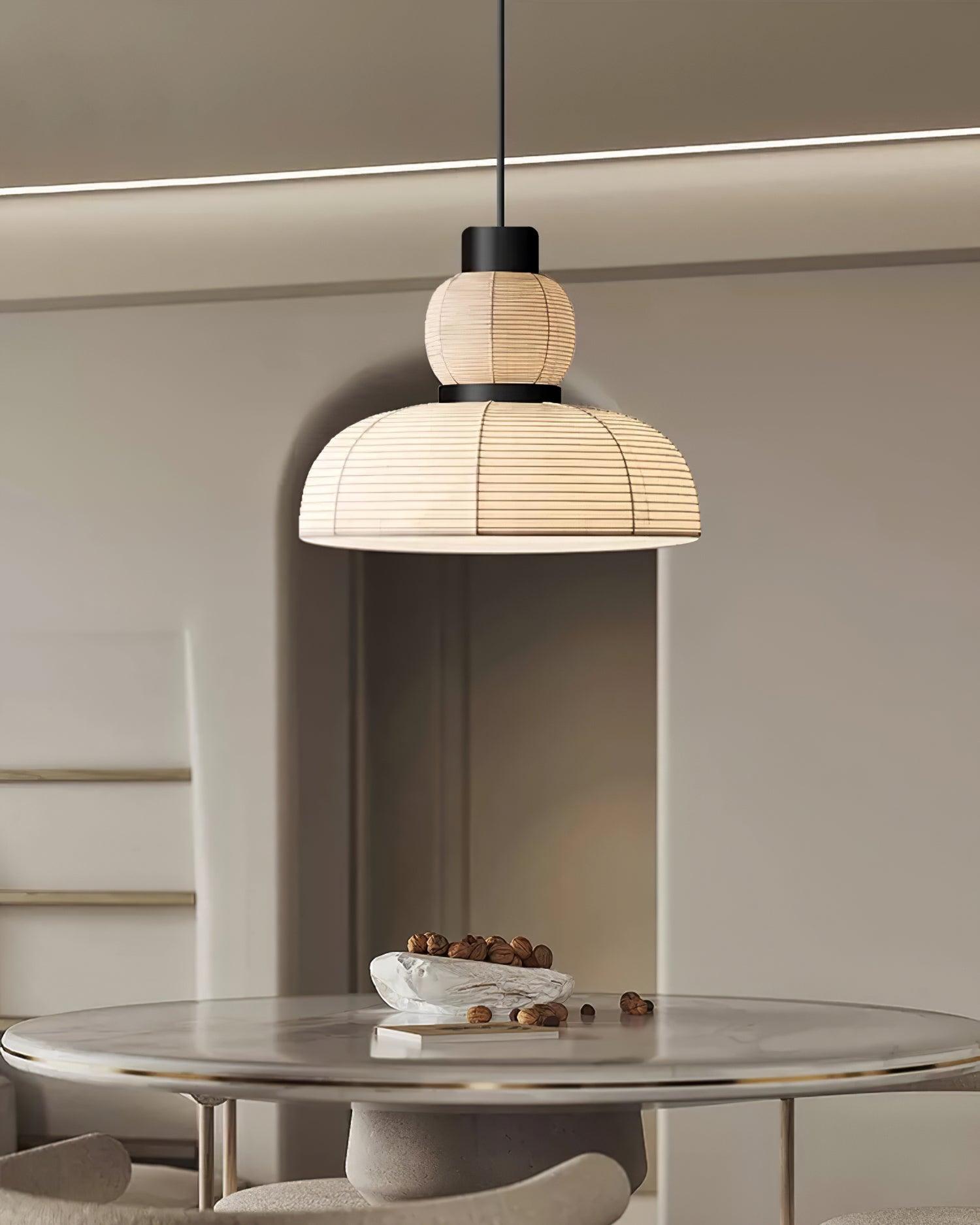 Pendant Lamp White Fabric Shade Black Cable Gentle Ambient Glow - Neutralighting