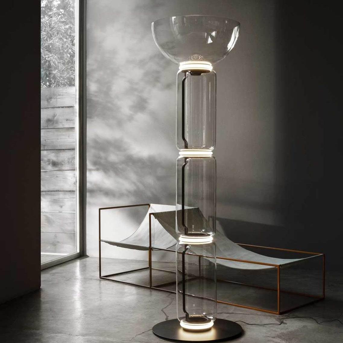 Lustra Floor Lamp Bamboo Glass - Letslighting