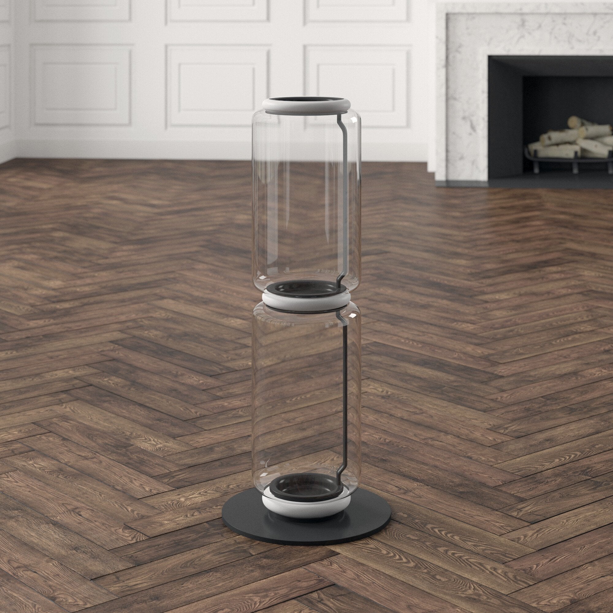 Lustra Floor Lamp Bamboo Glass - Letslighting
