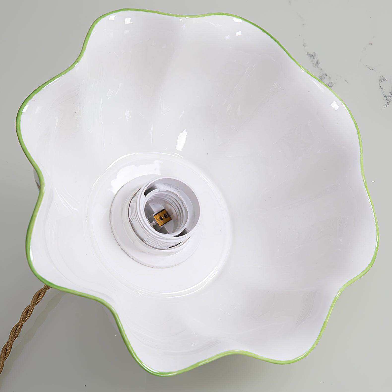 Pendant Lamp Ceramic Petal Shade Hand Painted Butterflies Vintage Charm - Neutralighting