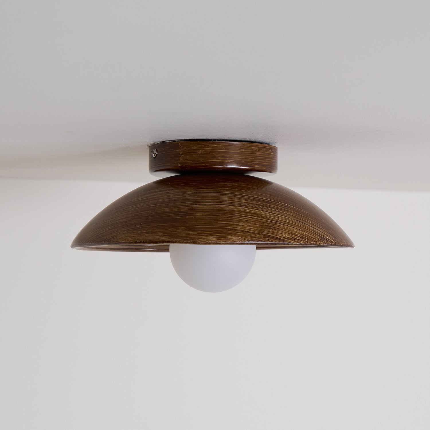 Orvian Wooden Flush Mount Ceiling Light with Round Globe - Neutralighting
