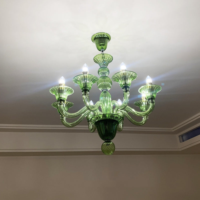 Silva   Chandelier Retro Glass  Yellow&Green&Clear