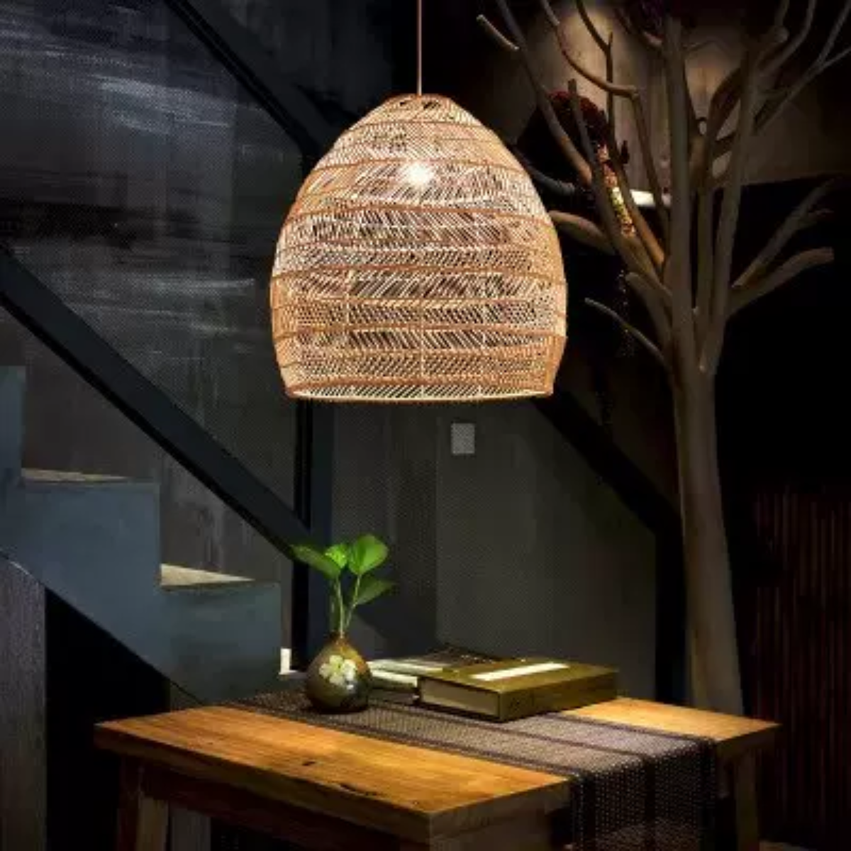 Muto Design Retro LED Pendant Light Black/Wood Wood Bedroom/Living Room/Study Room/Hall