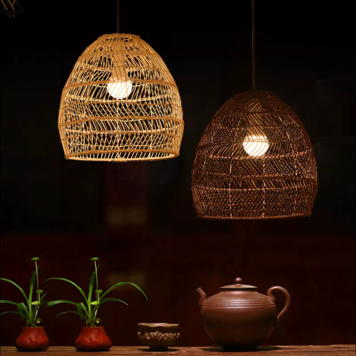 Muto Design Retro LED Pendant Light Black/Wood Wood Bedroom/Living Room/Study Room/Hall