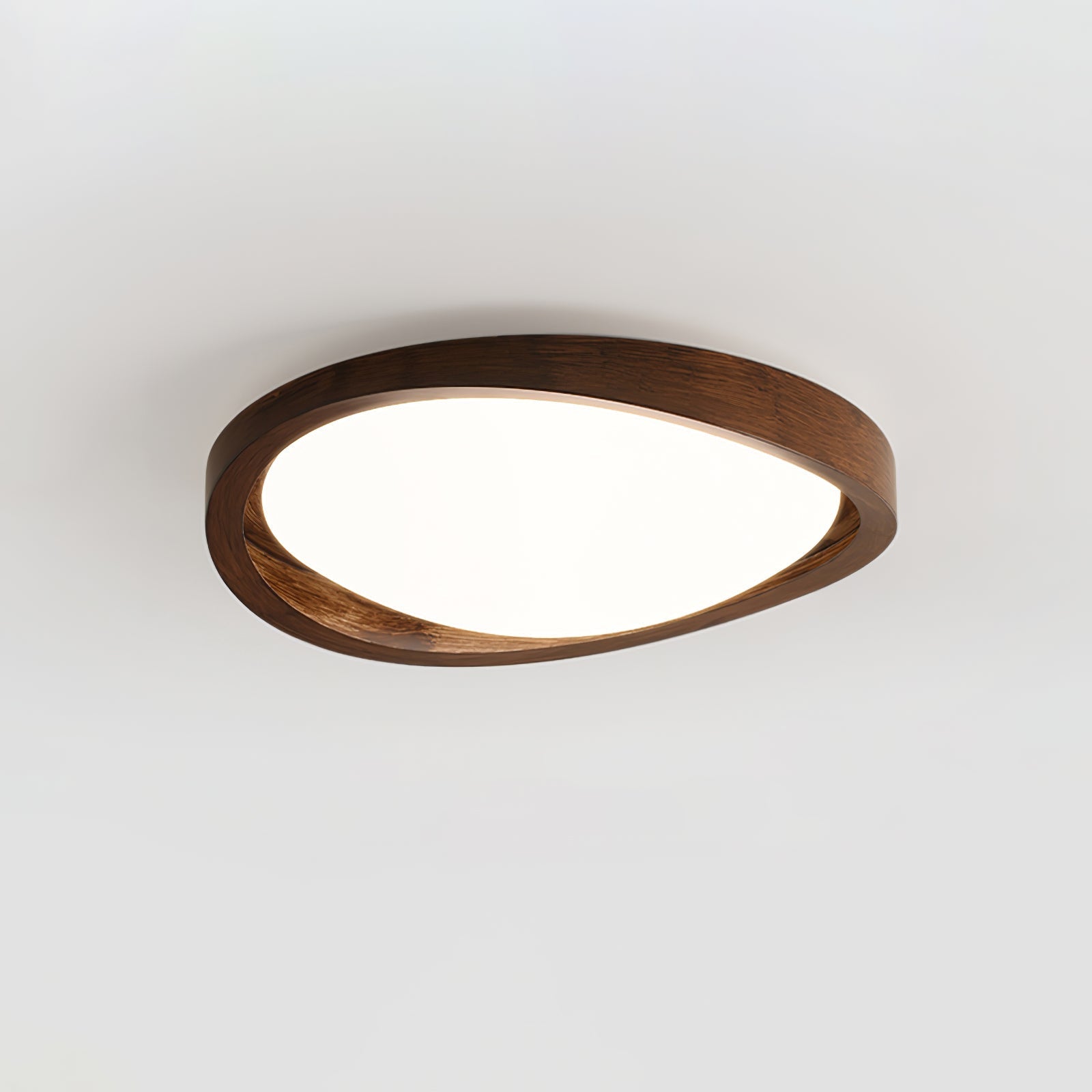 Solara Ceiling Light Walnut Curved Edge Oval Nordic - Letslighting
