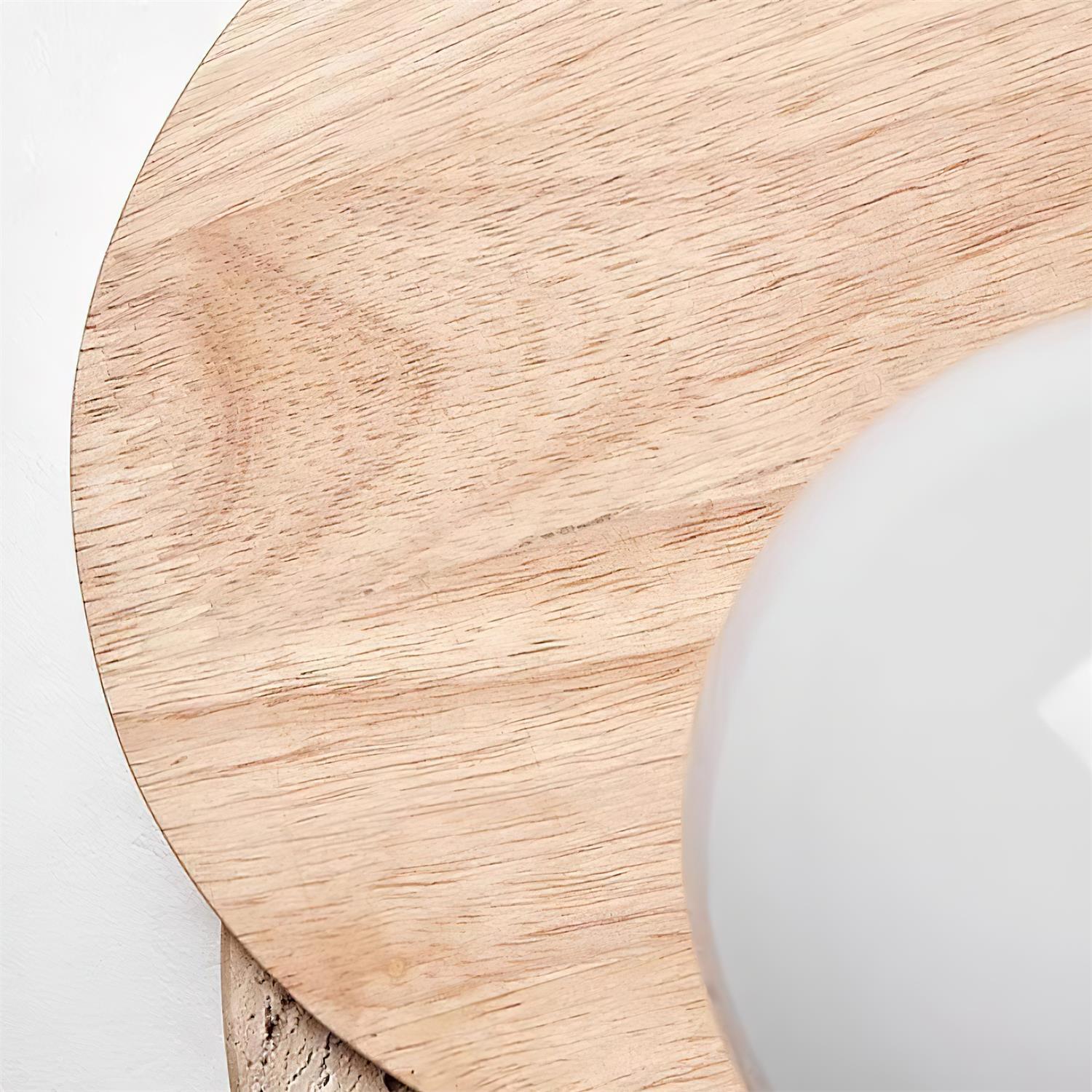 Virelli Applique Murale Disques Superposés en Travertin Bois de Noyer Scandinave - Neutralighting