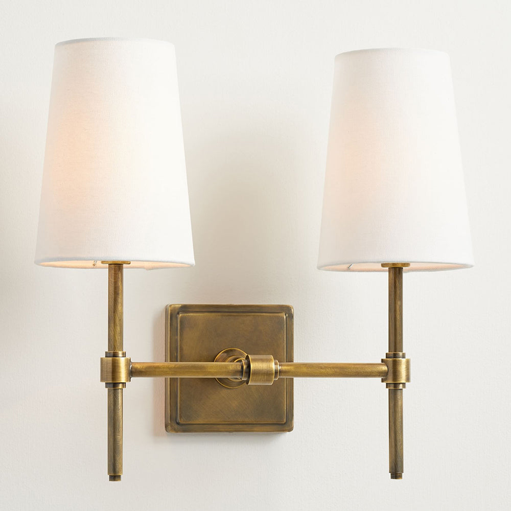 Vicarara Vintage Industrial Brass Fabric Wall Lamp - Letslighting