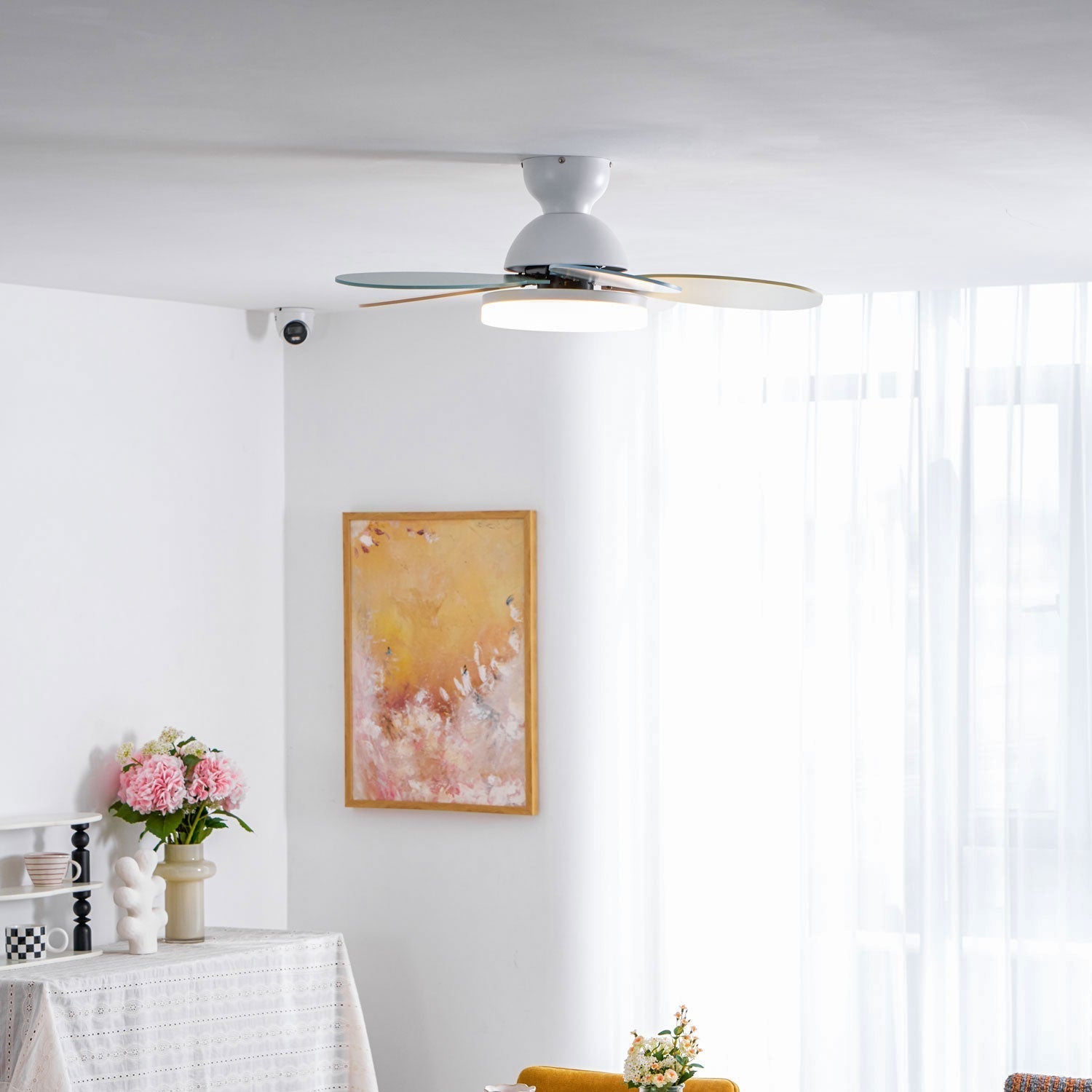 Liora Colorful Glass Kids Ceiling Fan Light - Letslighting