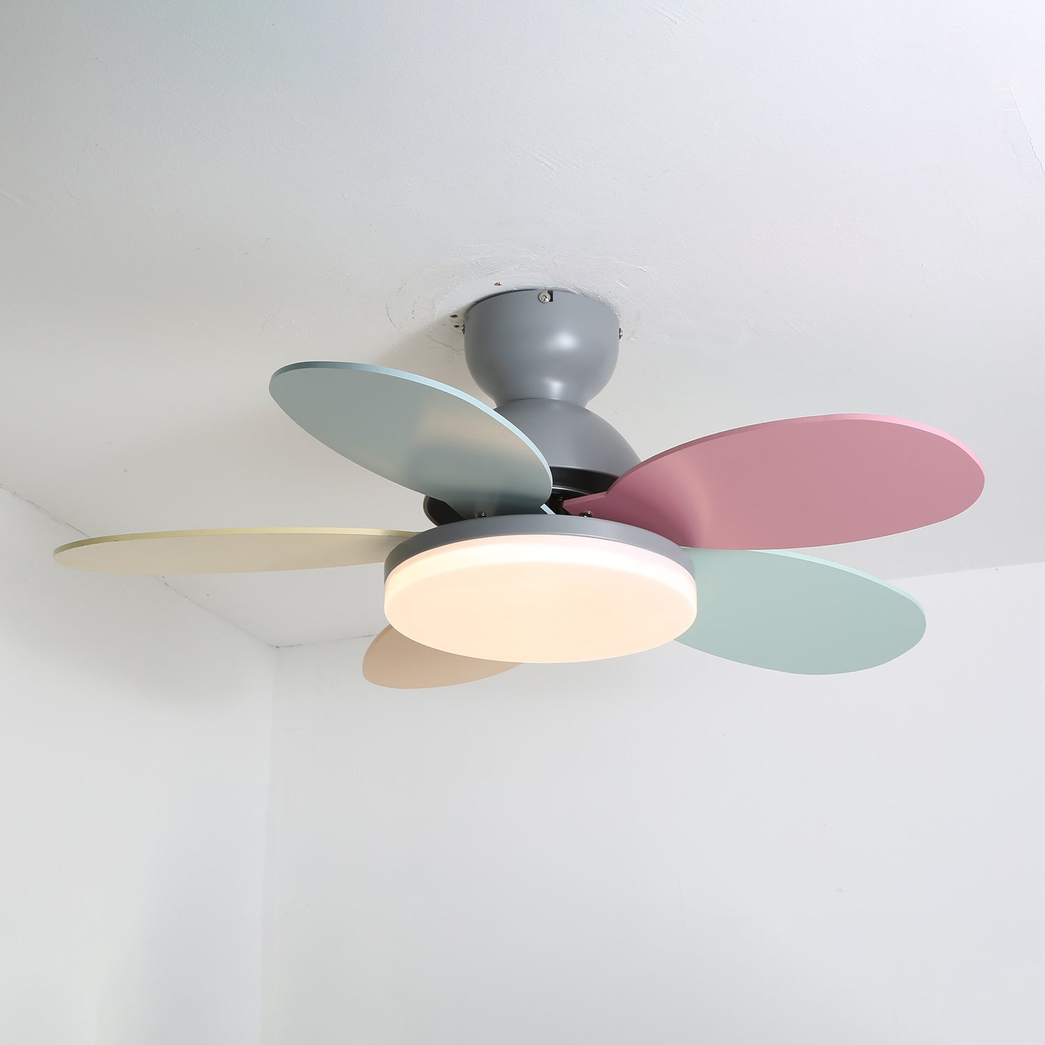 Liora Colorful Glass Kids Ceiling Fan Light - Letslighting
