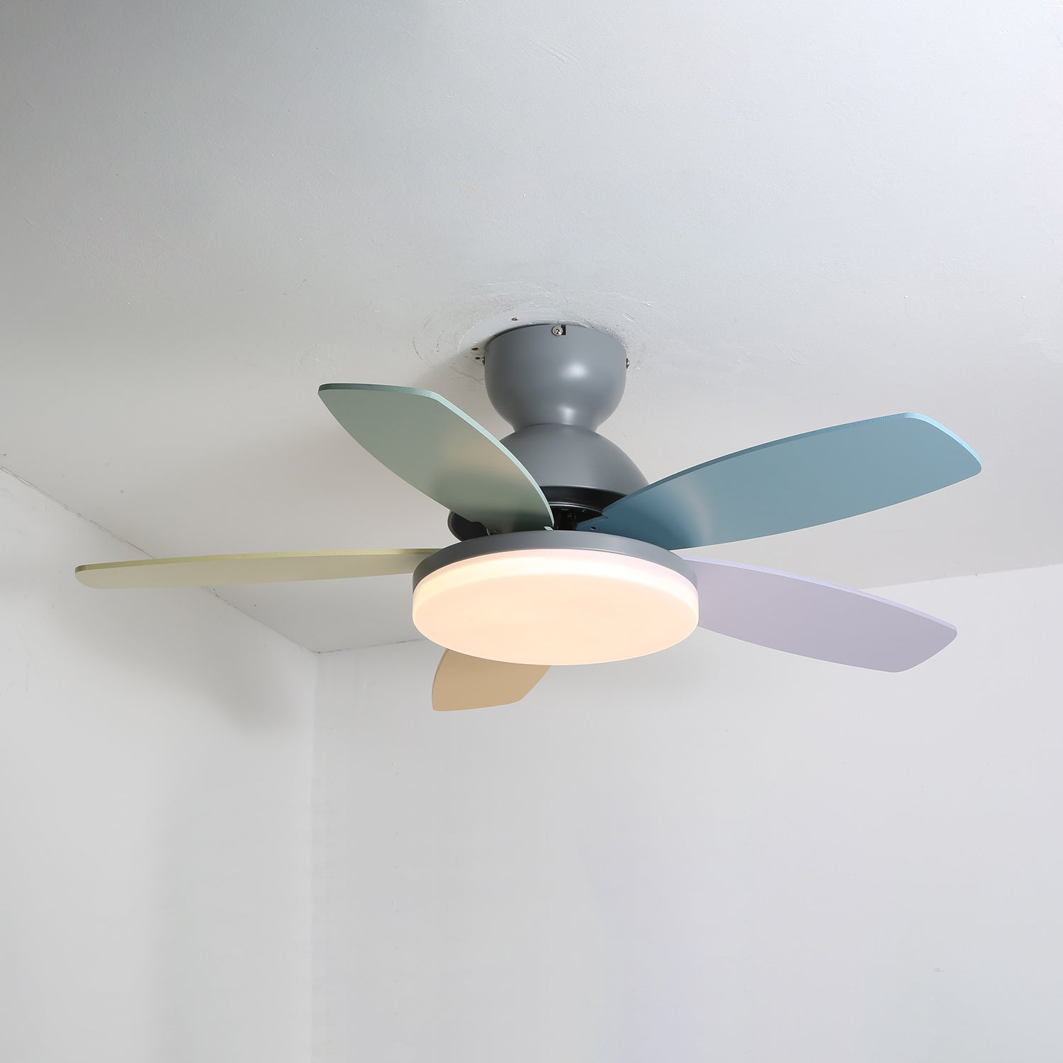 Liora Colorful Glass Kids Ceiling Fan Light - Letslighting