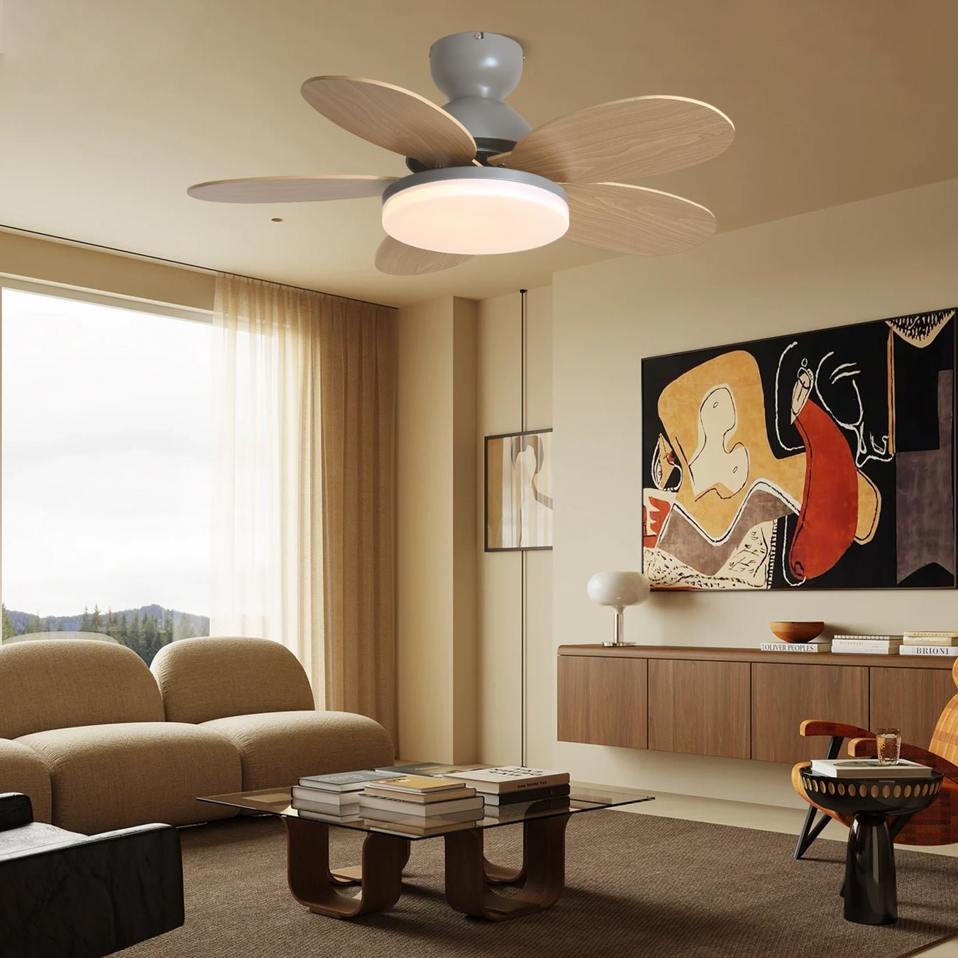 Liora Colorful Glass Kids Ceiling Fan Light - Letslighting