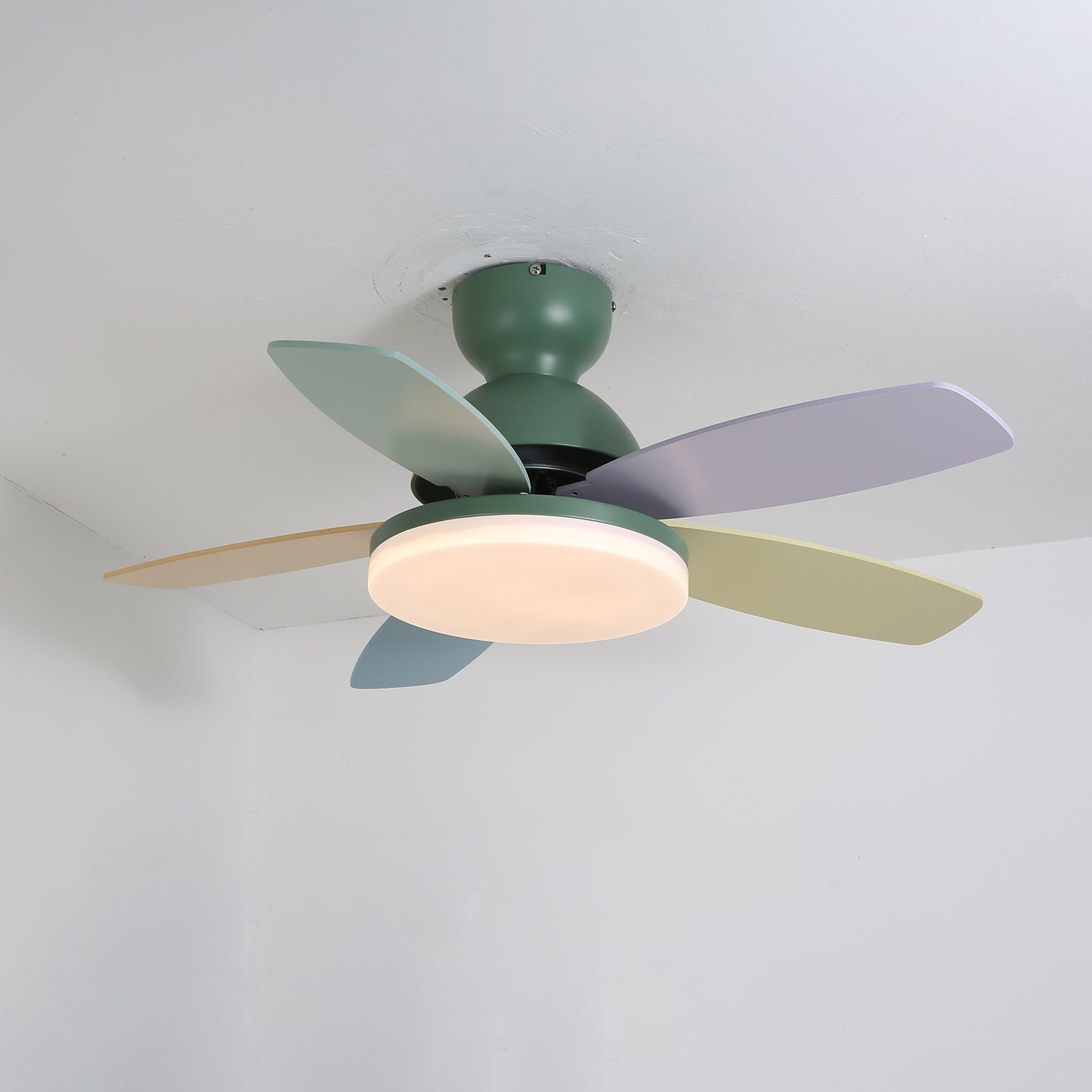 Liora Colorful Glass Kids Ceiling Fan Light - Letslighting